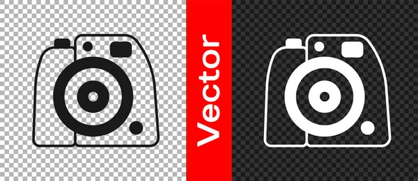 Black Photo Camera Icon Isolated Transparent Background Foto Camera Digital — Stock Vector