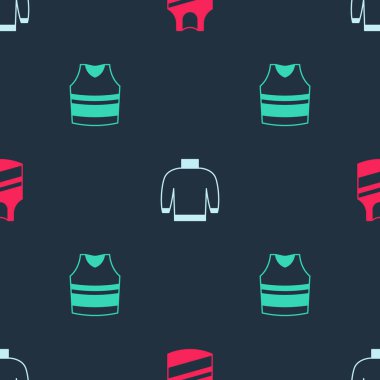 Undershirt 'ü, süveteri ve pürüzsüz deseni ayarla. Vektör