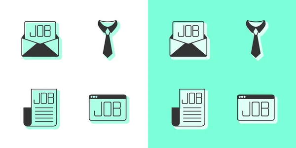 Set Search Job Tie Icon Vector — 图库矢量图片