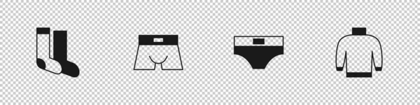 Set Socks Men Underpants Sweater Icon Vector — Stock vektor