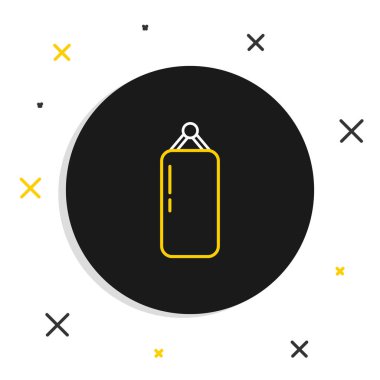 Çizgi Kum Torbası simgesi beyaz arkaplanda izole edildi. Renkli taslak konsepti. Vektör