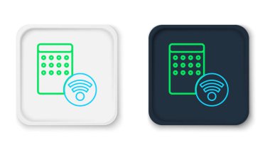 Hat Havası nemlendirici simgesi beyaz arkaplanda izole edildi. Taşınabilir elektrikli ev aletleri, ev havası temizleme ve nemlendirme. Renkli taslak konsepti. Vektör