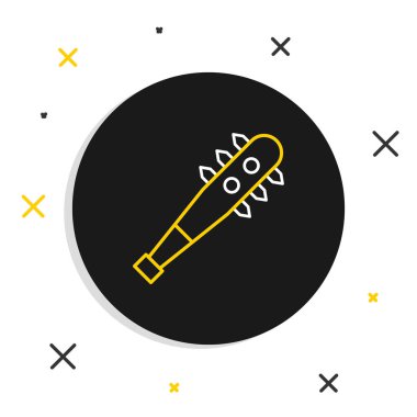 Beyaz arkaplan üzerinde mücevher simgesi olan çizgi gerdanlığı. Renkli taslak konsepti. Vektör