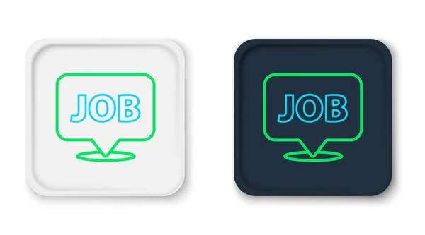 Line Speech Bubble Job Icon Isolated White Background Recruitment Selection — Archivo Imágenes Vectoriales