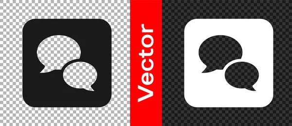 Black Speech Bubble Chat Icon Isolated Transparent Background Message Icon — Stock Vector