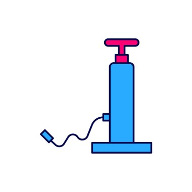 Doldurulmuş araba hava pompası ikonu beyaz arka planda izole edildi. Vektör.