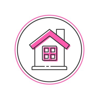 Beyaz arkaplanda izole edilmiş ana hatlı ev simgesi. Ev sembolü. Vektör.