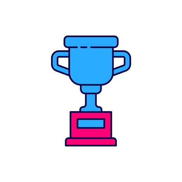 Vyplněný Obrys Award Cup Ikona Izolované Bílém Pozadí Symbol Vítězné — Stockový vektor