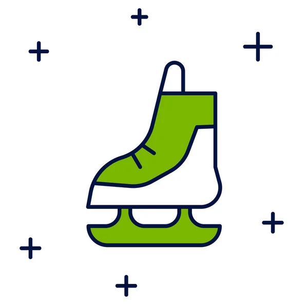 Filled Outline Skates Icon Isolated White Background Ice Skate Shoes — Stock vektor