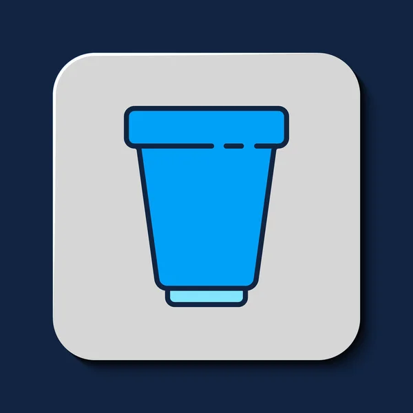 Filled Outline Water Filter Cartridge Icon Isolated Blue Background Vector — Vector de stock