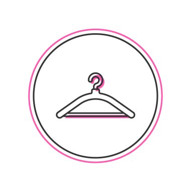 Doldurulmuş ana hatlı elbise dolabı simgesi beyaz arkaplanda izole edilmiş. Vestiyer ikonu. Kıyafet servis sembolü. Çamaşır askı tabelası. Vektör.