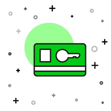 Doldurulmuş anahtar kart simgesi beyaz arkaplanda izole edildi. Vektör.