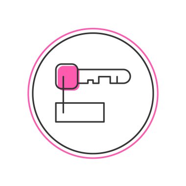 İşaretlenmiş anahtar simgesi beyaz arkaplanda izole edildi. Vektör.