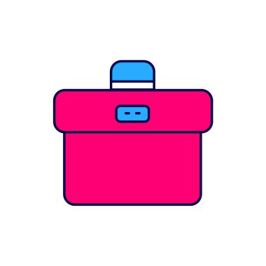 Doldurulmuş Evrak Çantası simgesi beyaz arkaplanda izole edildi. İş ilanı. İş portföyü. Vektör.