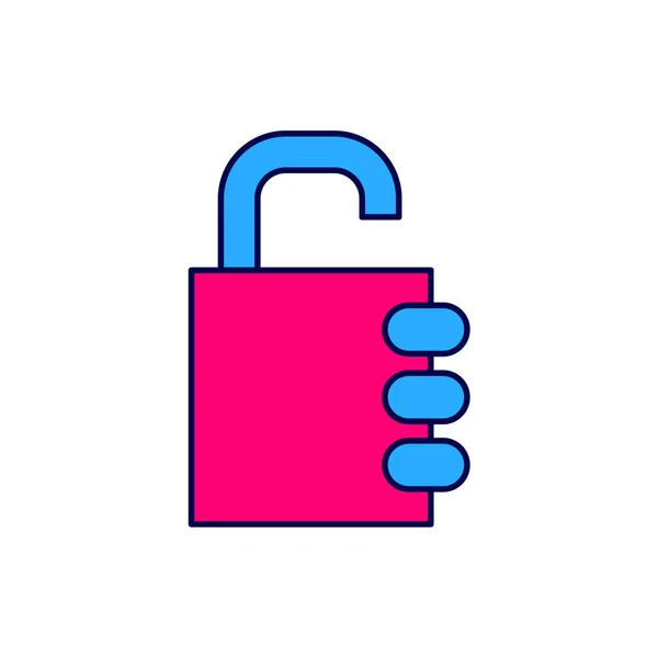 Filled Outline Safe Combination Lock Icon Isolated White Background Combination — Stock vektor