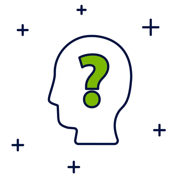 Filled Outline Human Head Question Mark Icon Isolated White Background — Stockový vektor