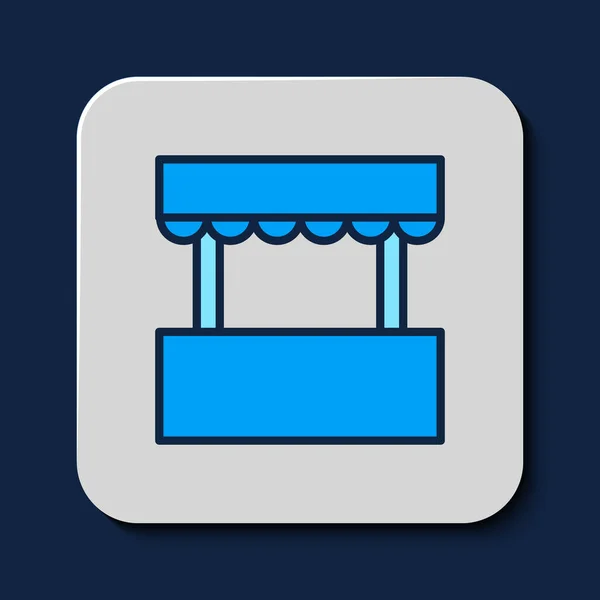 Filled Outline Ticket Box Office Icon Isolated Blue Background Ticket — 스톡 벡터