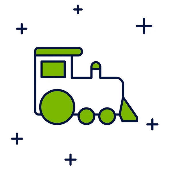 Filled Outline Toy Train Icon Isolated White Background Vector — Image vectorielle