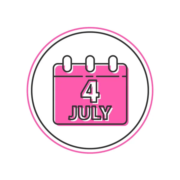 Filled Outline Day Calendar Date July Icon Isolated White Background — 스톡 벡터