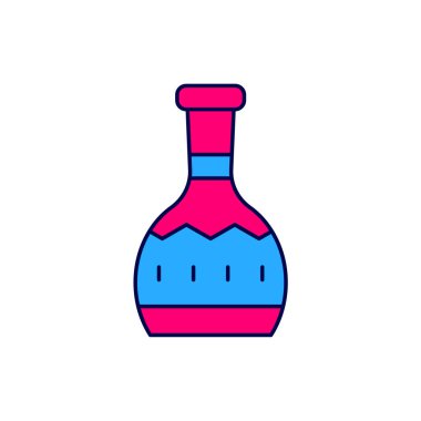 Beyaz arka planda izole edilmiş ana hatlı tekila şişesi simgesi. Meksika alkolü. Vektör.