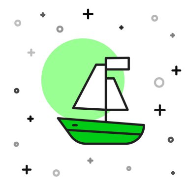 Doldurulmuş oyuncak tekne simgesi beyaz arkaplanda izole edildi. Vektör.