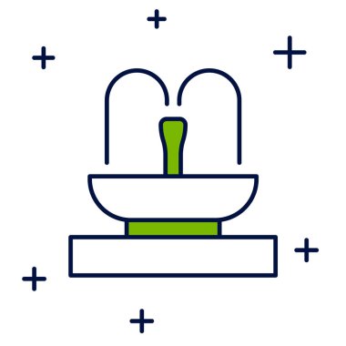 Doldurulmuş Çeşme simgesi beyaz arkaplanda izole edildi. Vektör.