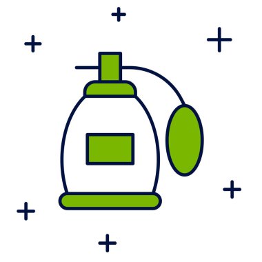 Doldurulmuş Parfüm simgesi beyaz arkaplanda izole edildi. Vektör.