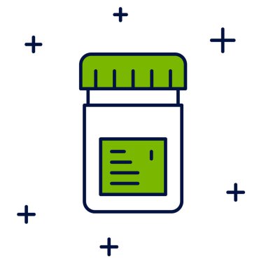 Beyaz arkaplanda izole edilmiş biyolojik olarak aktif katkı simgesi dolduruldu. Vektör.