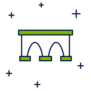 Tren simgesi için doldurulmuş ana hat köprüsü beyaz arkaplanda izole edildi. Vektör.