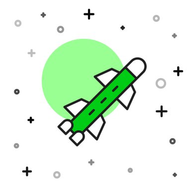 Doldurulmuş Roket simgesi beyaz arkaplanda izole edildi. Vektör.