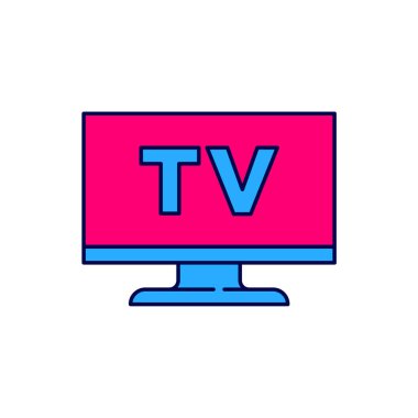 Akıllı TV simgesi beyaz arkaplanda izole edildi. Televizyon tabelası. Vektör.