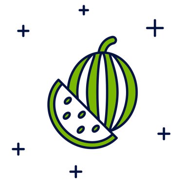 Doldurulmuş karpuz simgesi beyaz arkaplanda izole edildi. Vektör.