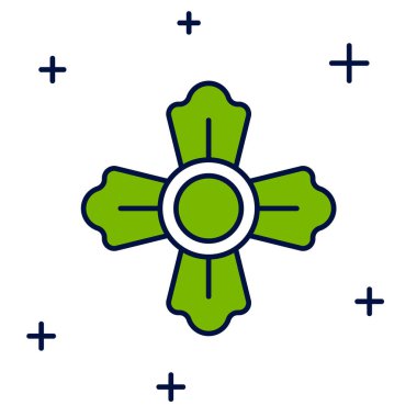 Beyaz arka planda izole edilmiş ana hatlı itfaiyeci simgesi. Vektör.