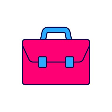 Doldurulmuş Evrak Çantası simgesi beyaz arkaplanda izole edildi. İş ilanı. İş portföyü. Vektör.