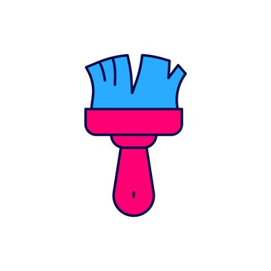 Tıraş fırçası simgesi beyaz arkaplanda izole edildi. Berber dükkanı sembolü. Vektör.