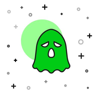 Doldurulmuş Hayalet simgesi beyaz arkaplanda izole edildi. Mutlu Cadılar Bayramı Partisi. Vektör.