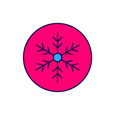 Doldurulmuş Snowflake simgesi beyaz arkaplanda izole edildi. Mutlu Noeller ve mutlu yıllar. Vektör.