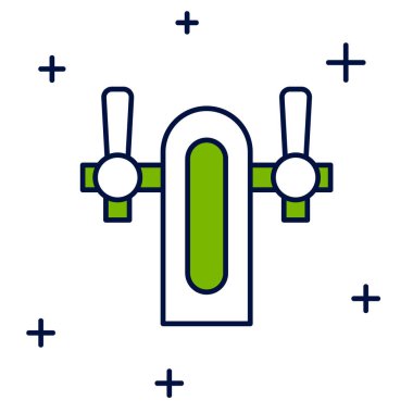 Doldurulmuş bira tıklama simgesi beyaz arkaplanda izole edildi. Vektör.