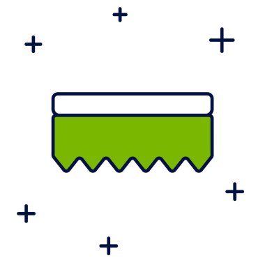 Doldurulmuş Sünger simgesi beyaz arkaplanda izole edildi. Bulaşık yıkamak için bir tutam Bast. Temizlik servisi logosu. Vektör.