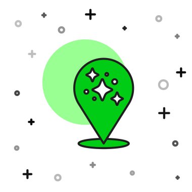 Doldurulmuş ev temizlik hizmeti konsepti simgesi beyaz arkaplanda izole edildi. Bina ve ev. Vektör.