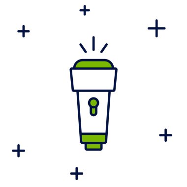 El feneri simgesi beyaz arkaplanda izole edildi. Vektör.