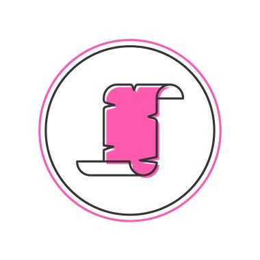 Beyaz arkaplanda izole edilmiş Antik papirüs parşömeni simgesi. Parşömen kağıdı. Eski Mısır sembolü. Vektör.