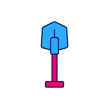 Doldurulmuş Ateş küreği simgesi beyaz arkaplanda izole edildi. Yangın koruma ekipmanları. İtfaiyeciler için ekipman. Vektör.