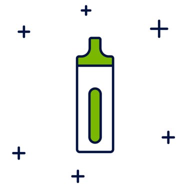 Beyaz arka planda izole edilmiş elektronik sigara ikonu. Tüttürme aleti. Buharlaştırıcı Cihaz. Vektör.