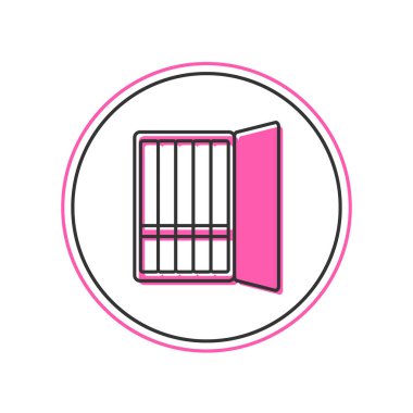 Beyaz arkaplanda izole edilmiş ana hatlı sigara kutusu simgesi. Tütün tabelası. Sigara içme sembolü. Vektör.