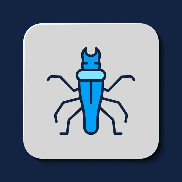 Contour Rempli Icône Termite Isolée Sur Fond Bleu Vecteur — Image vectorielle