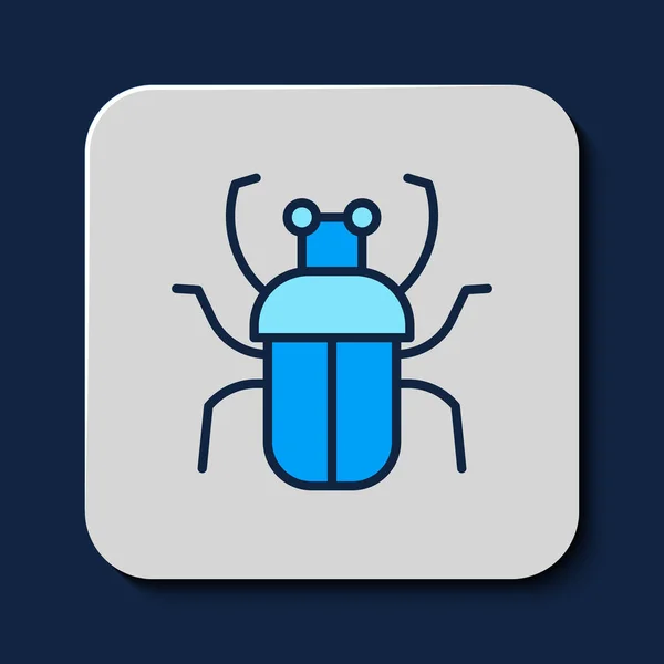 Gefüllte Umrisse Stinkekäfer Symbol Isoliert Auf Blauem Hintergrund Vektor — Stockvektor