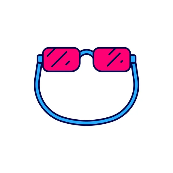 Filled Outline Eyeglasses Icon Isolated White Background Vector — Vetor de Stock