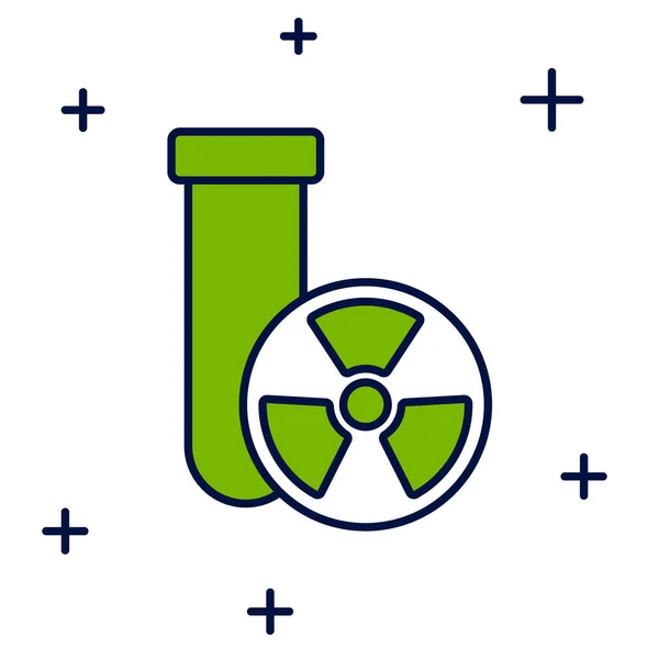 Filled Outline Laboratory Chemical Beaker Toxic Liquid Icon Isolated White — ストックベクタ