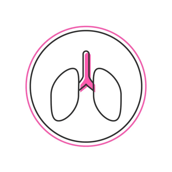 Filled Outline Lungs Icon Isolated White Background Vector — Stock vektor